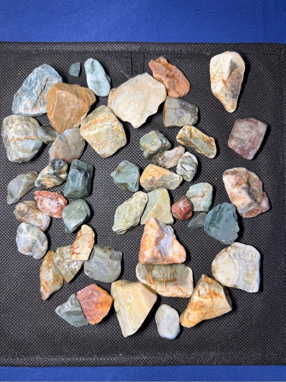 Home decor Rocks and minerals in a masonr jar